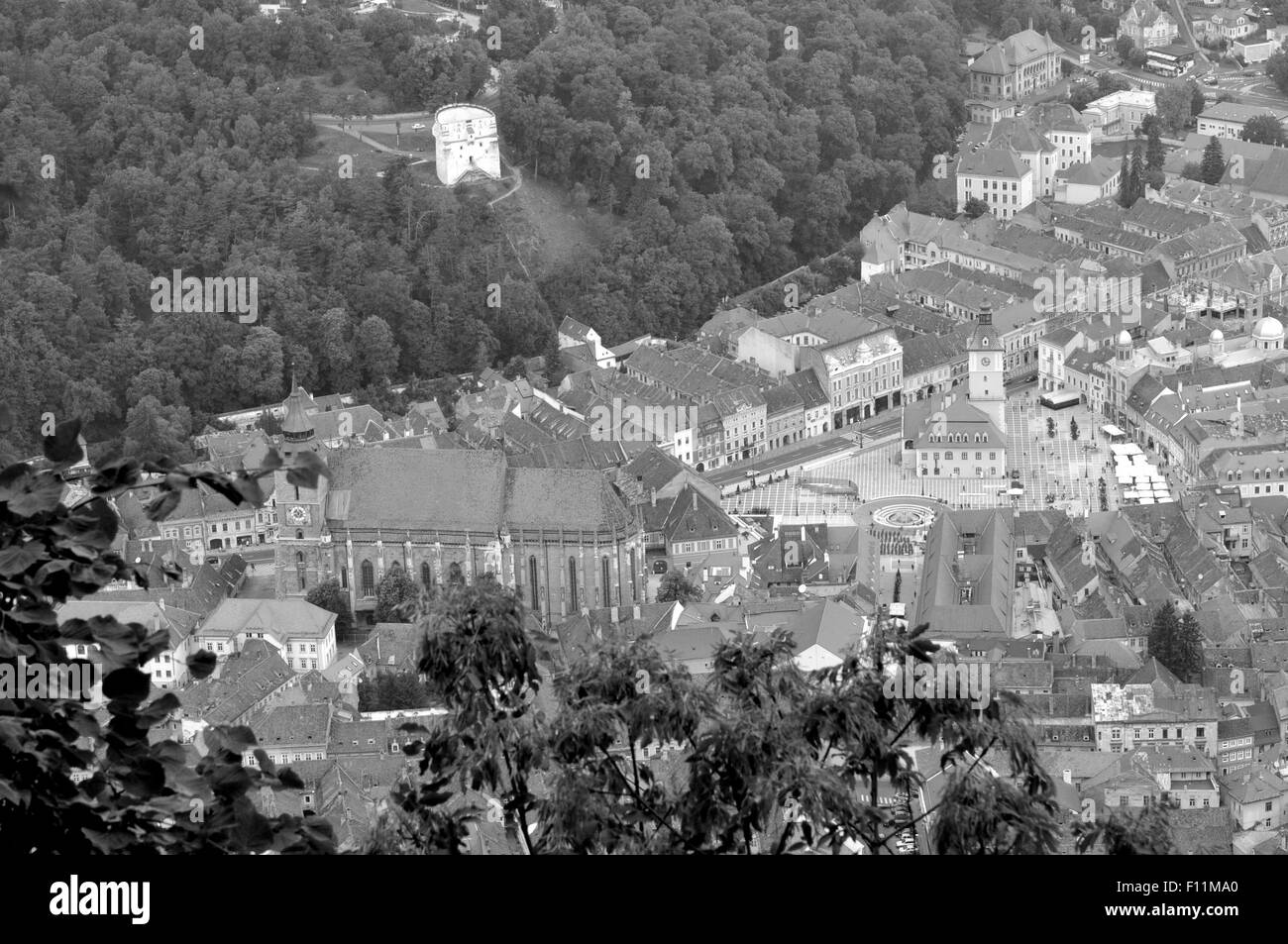 Aerial view of Brasov, Romania Stock Photo