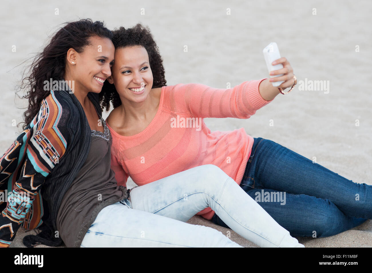 Two women taking selfies hi-res stock photography and images - Alamy