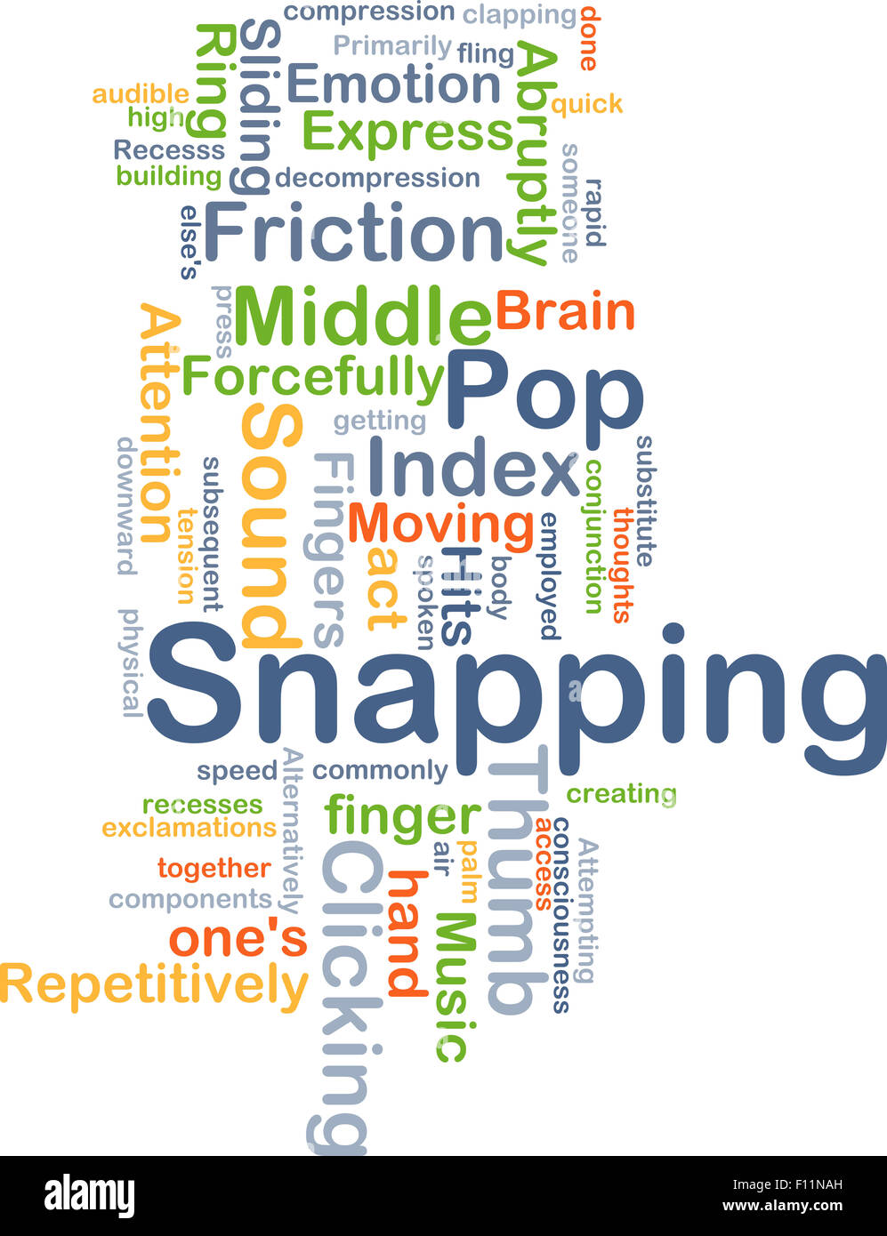 Background concept wordcloud illustration of snapping Stock Photo
