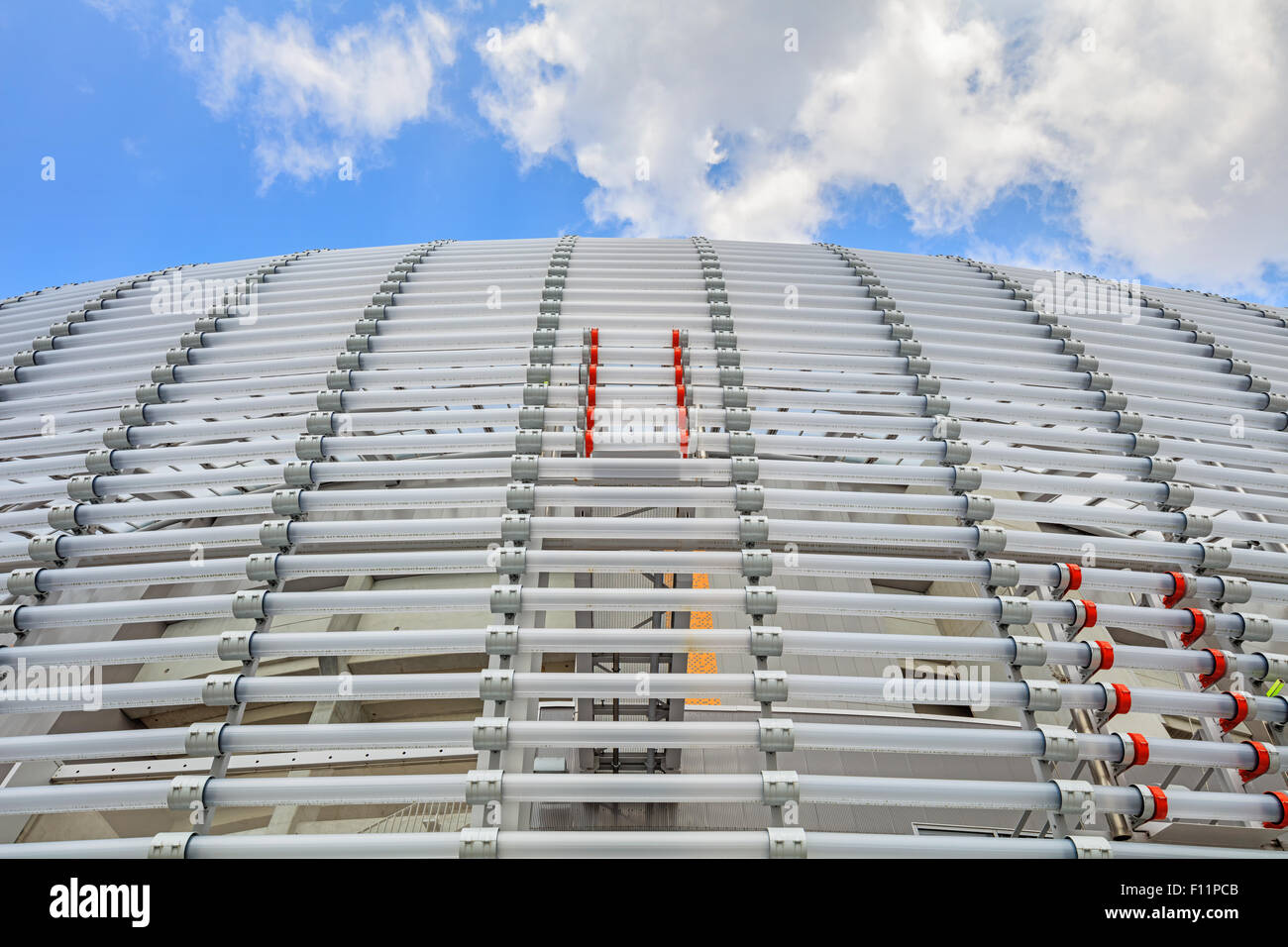 Close-up abstract view of new Pierre Mauroy football stadium ready for UEFA EURO 2016 in Lille, France Stock Photo