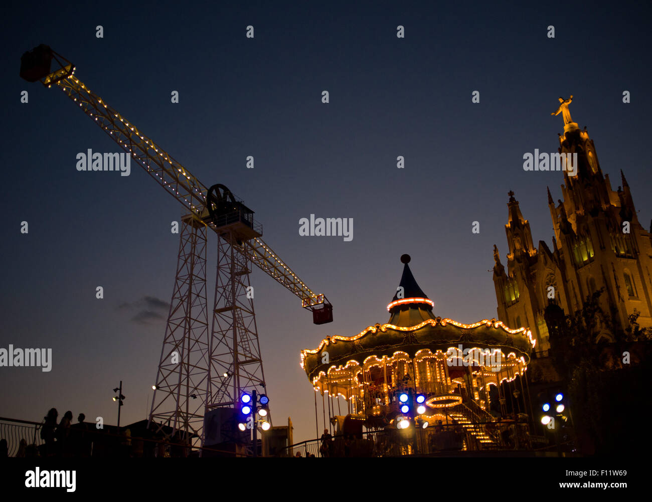 Amusement park Tibidabo in Barcelona, Catalonia, Spain. Stock Photo