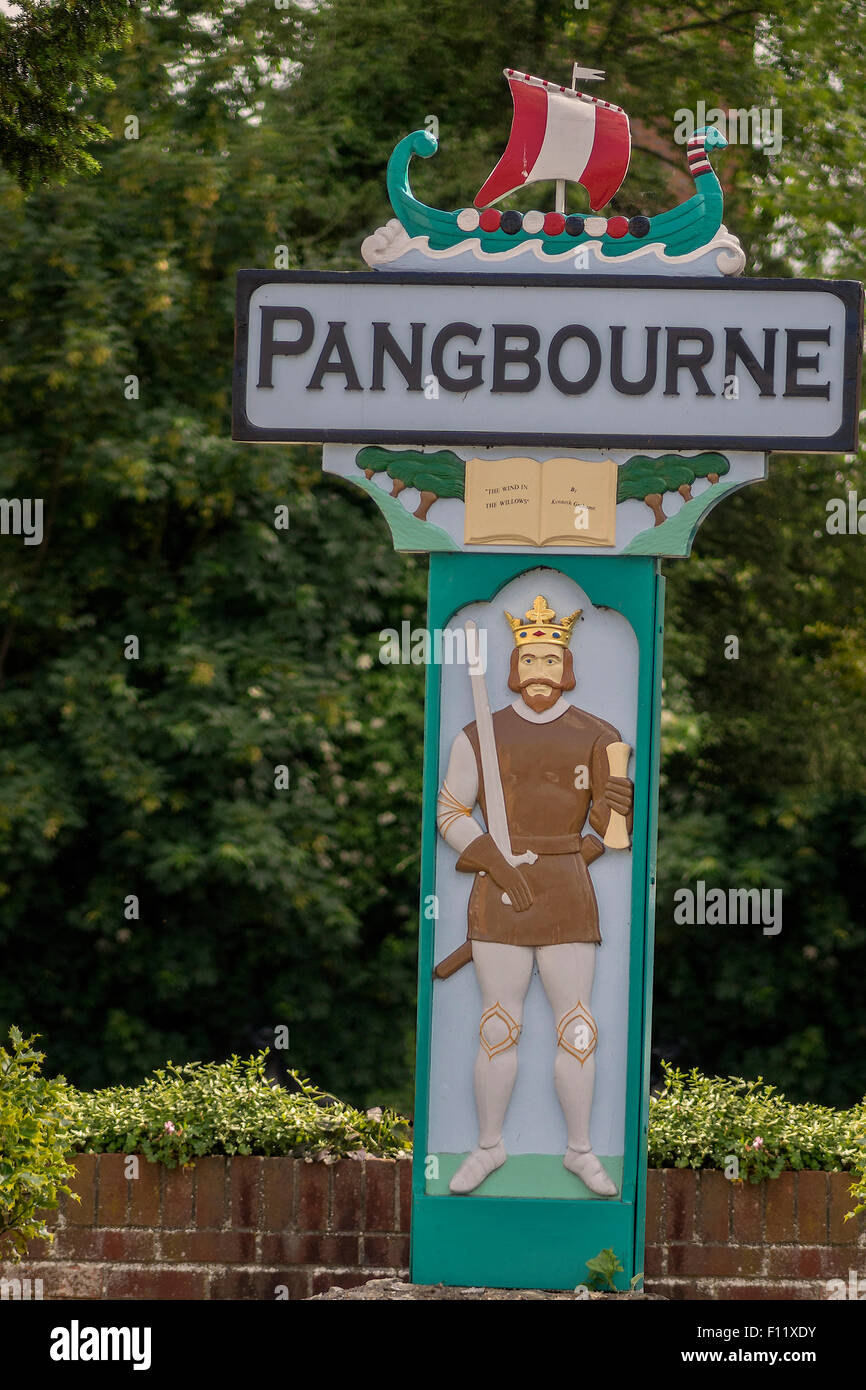 The Village Sign Pangbourne, Berkshire UK Stock Photo