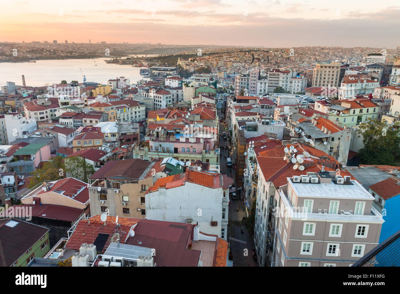 Istanbul, sunset view from Galata tower Stock Photo