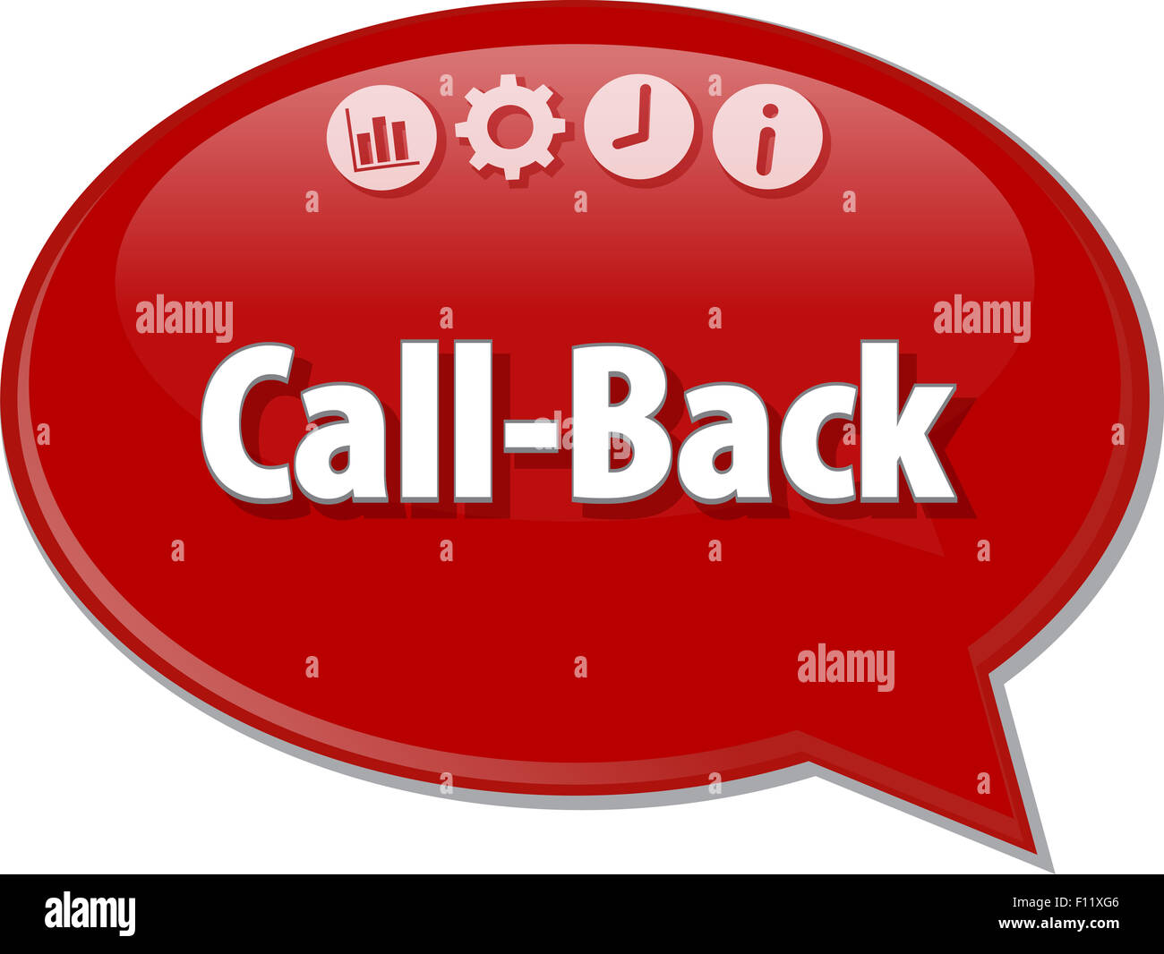 Speech bubble dialog illustration of business term saying Call-Back ...