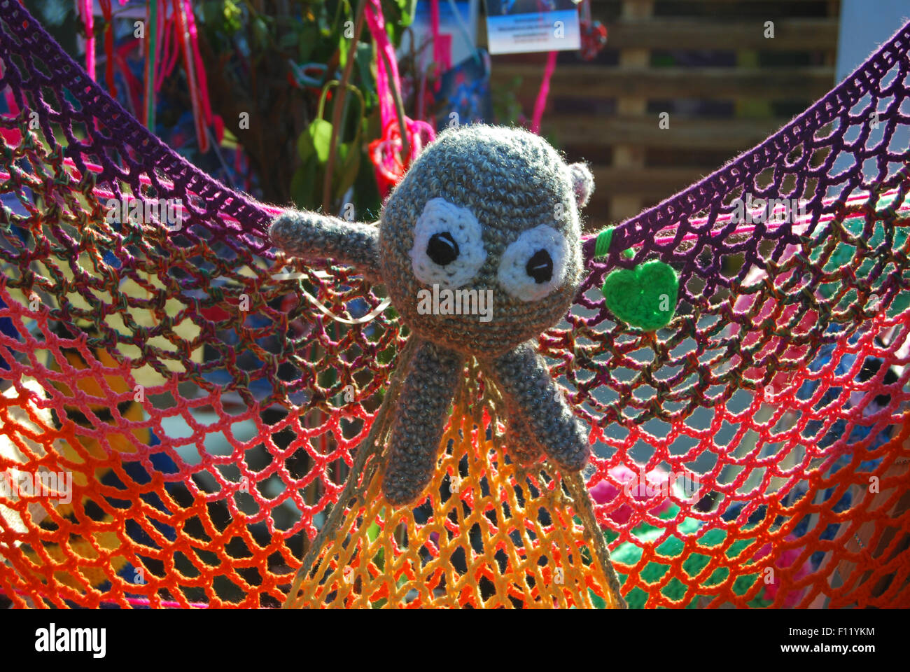 urban knitting at Solar, a a contemporary festival of performing arts in Roermond, Netherlands Stock Photo