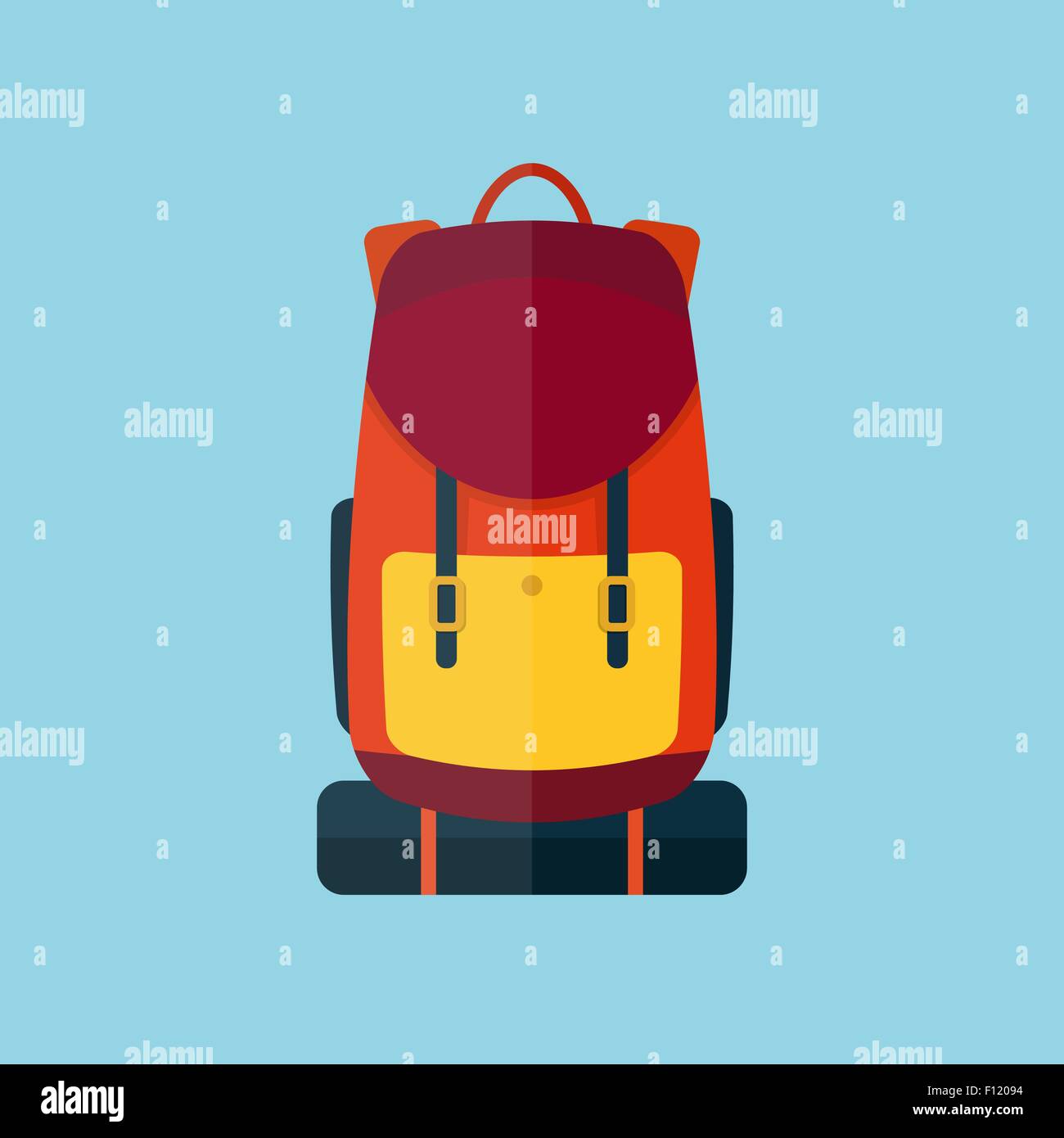 Backpack flat style vector illustration icon Stock Vector Image & Art ...