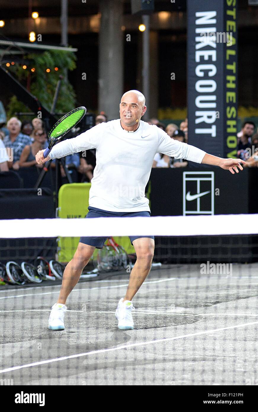 New York, NY, USA. 24th Aug, 2015. Andre Agassi in attendance for 20th  Anniversary Of Iconic Nike Street Tennis Ad, Washington Street, West  Village, New York, NY August 24, 2015. Credit: Kristin