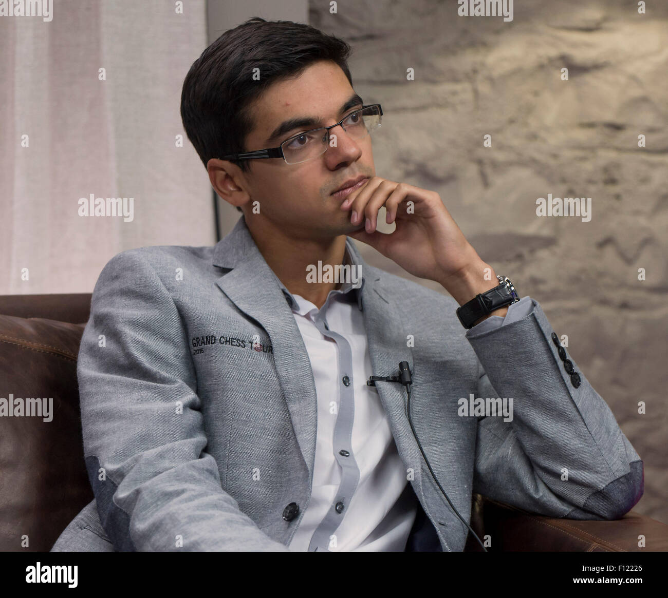 Aug.24, 2015 - St. Louis, Missouri, U.S. -  GM ANISH GIRI waits in the media center to talk about his drawn game with GM Wesley So on day two of the third annual Sinquefield Cup at the Chess Club and Scholastic Center of St. Louis.  Ten of the world's top chess grandmasters are competing for more than one million dollars in prize money in this year's cup, the second stop on the inaugural, three-tournament Grand Chess Tour.  For the first time ever, the United States is being represented by three players ranked in the top ten: Hikaru Nakamura, Fabiano Caruana and Wesley So.(Credit Image: © Bria Stock Photo