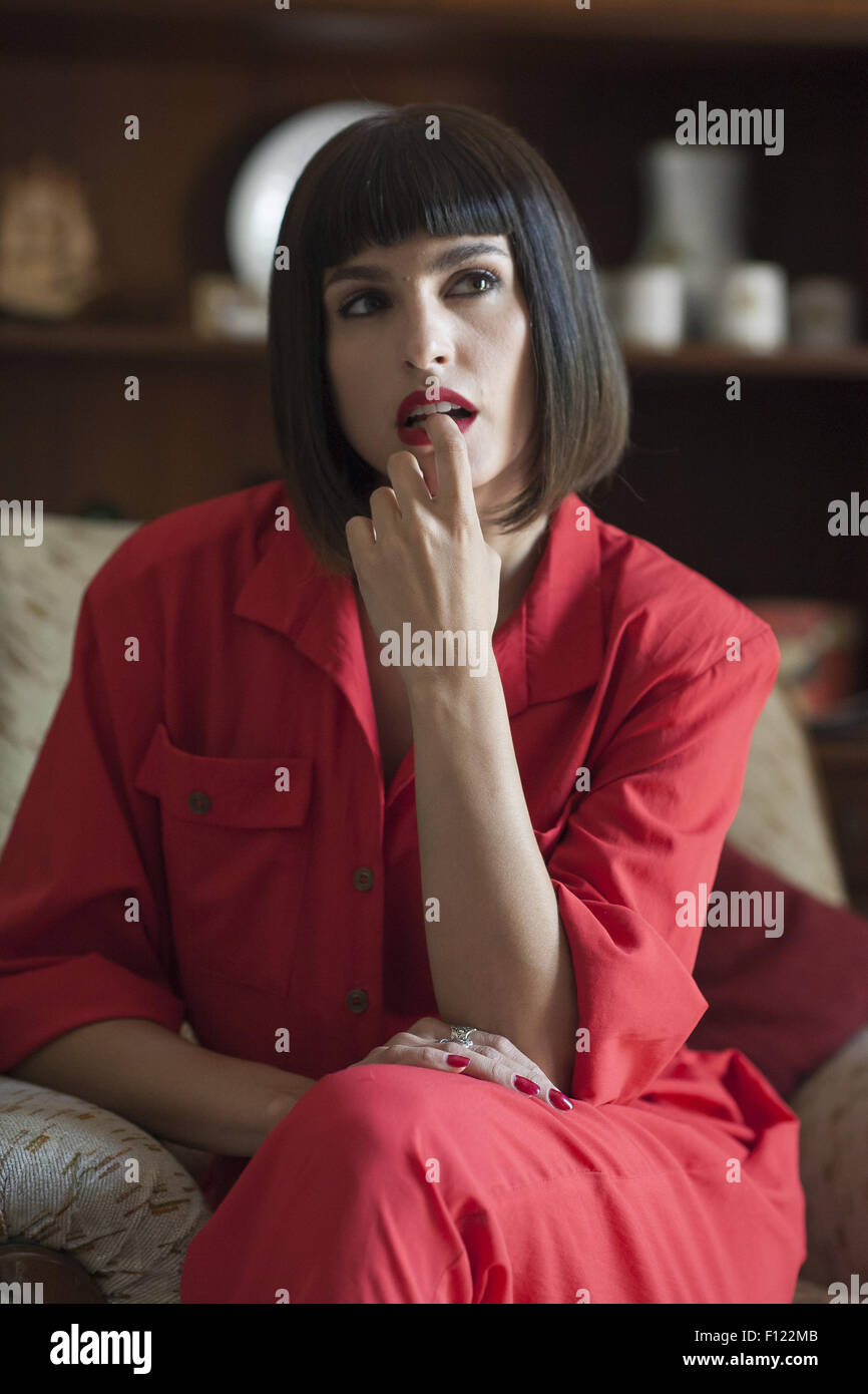 Veronica Echegui takes part in a photoshoot during the filming of the