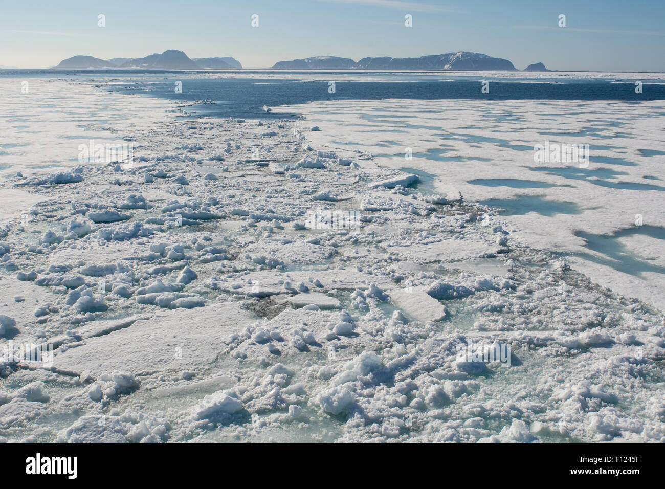 Norway, Barents Sea, Svalbard, Sjuoyane, Seven Islands. Northeast-Svalbard Nature Reserve. (80°57'14' N 21°03'53' E) Stock Photo