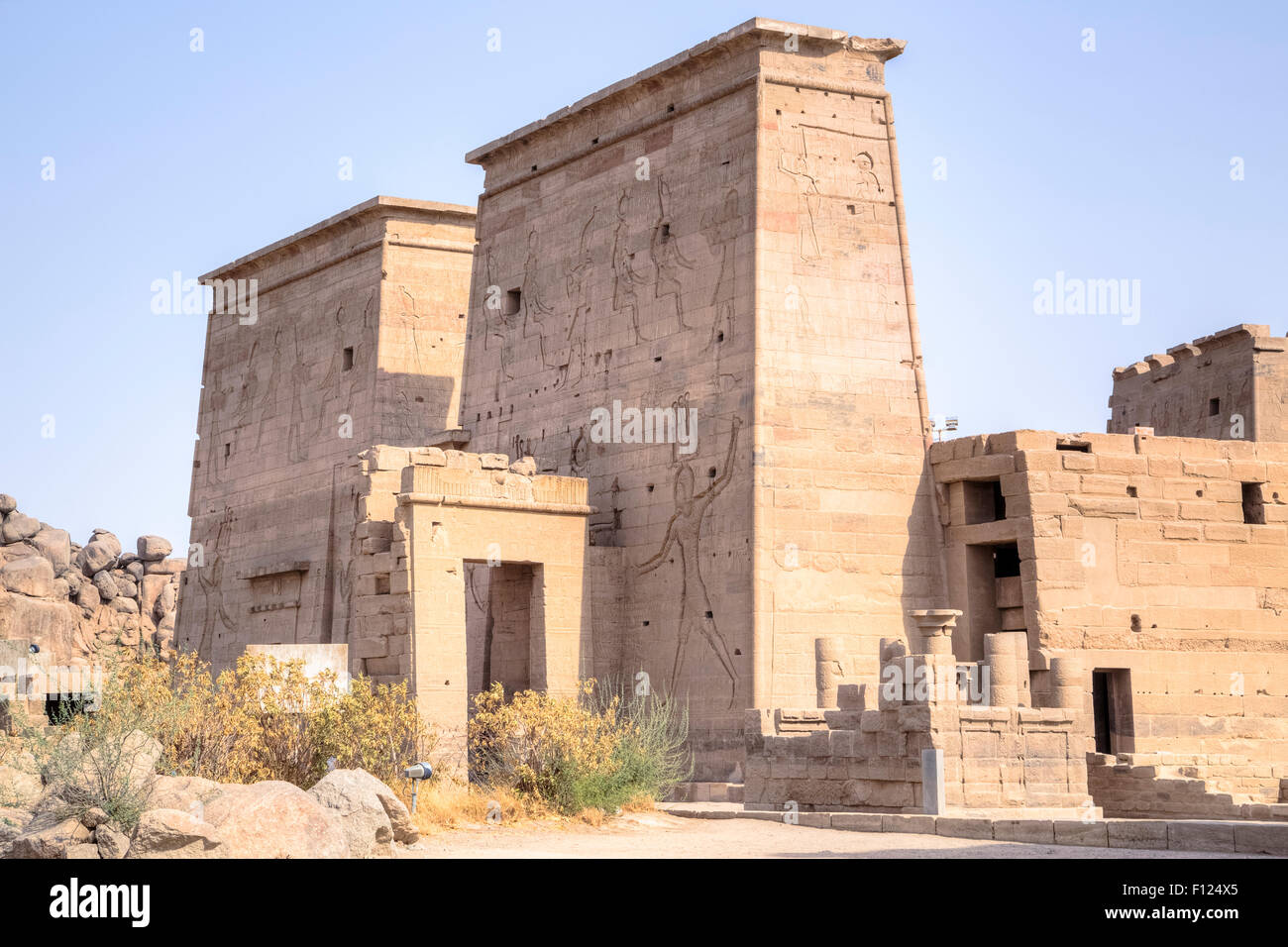 Temple of Philae, Agilkia Island, Nile, Aswan, Egypt, Africa Stock Photo