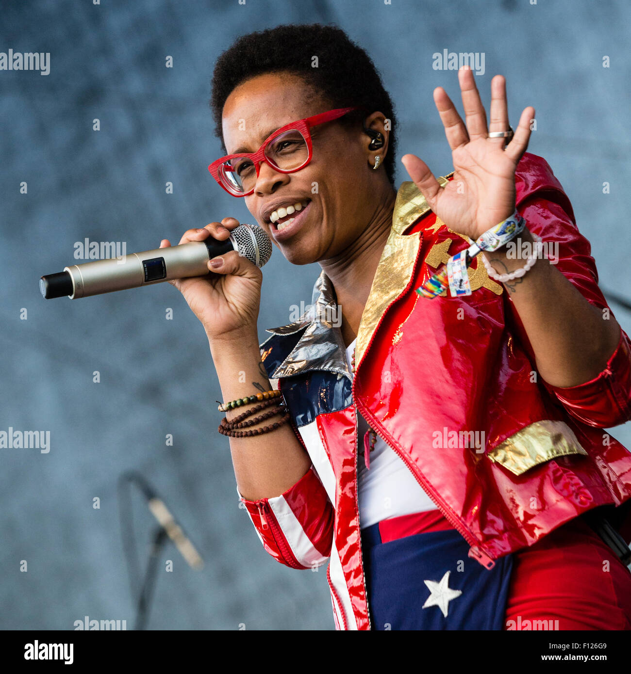 Music festival Castles CZ in Hradec nad Moravici, the Czech Republic, on  August 21, 2015. Singer of the music band Monkey Business Tonya Graves.  (CTK Photo/Frantisek Gela Stock Photo - Alamy