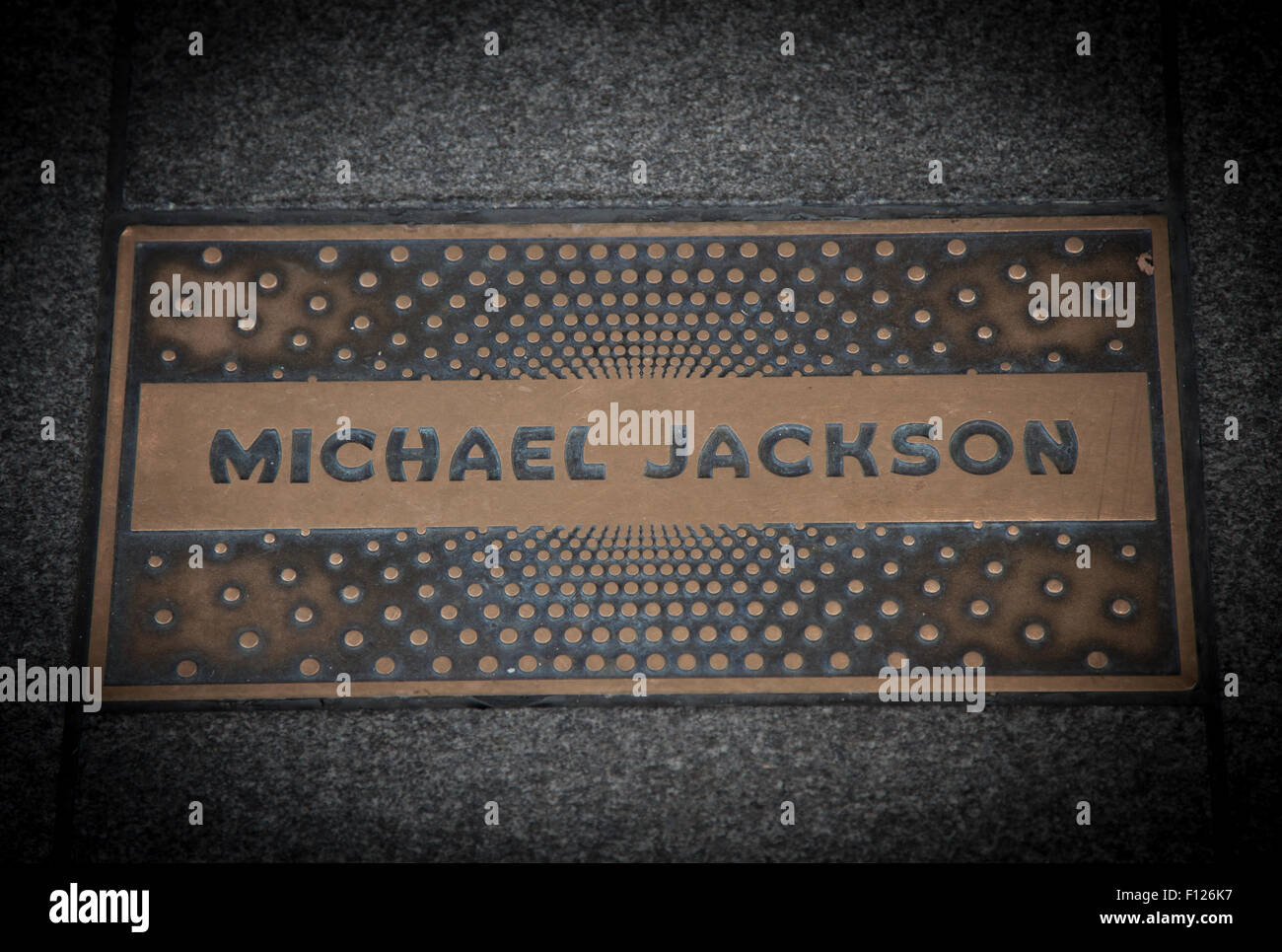 Michael Jackson paving slab in front of famous Apollo theatre in Harlem New York City Stock Photo
