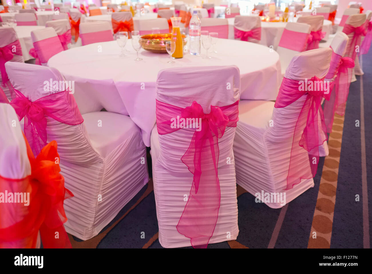 Chairs With Bows At Hotel Wedding Reception Stock Photo 86716105