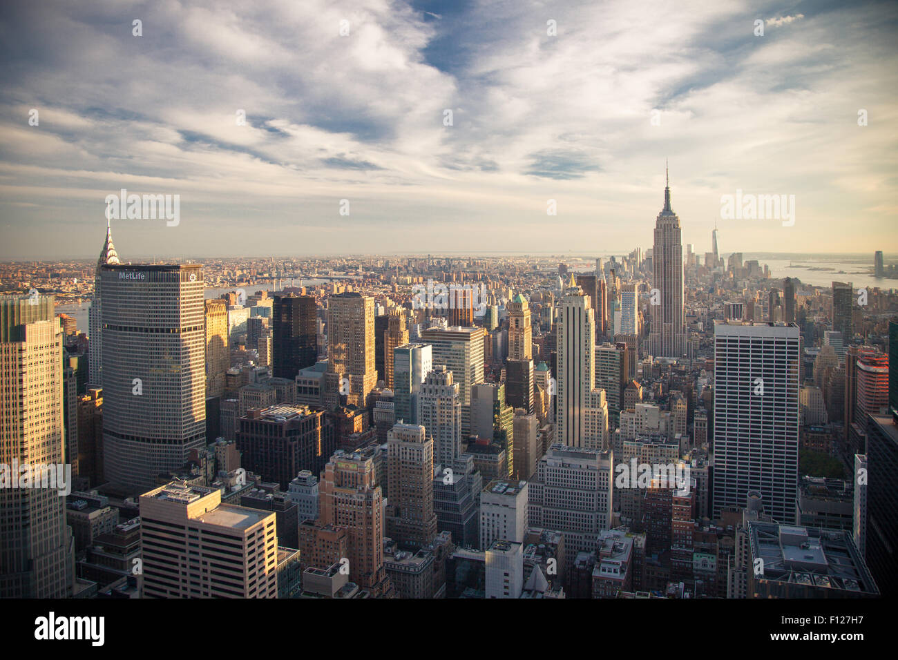 Aerial view Manhattan New York City Stock Photo