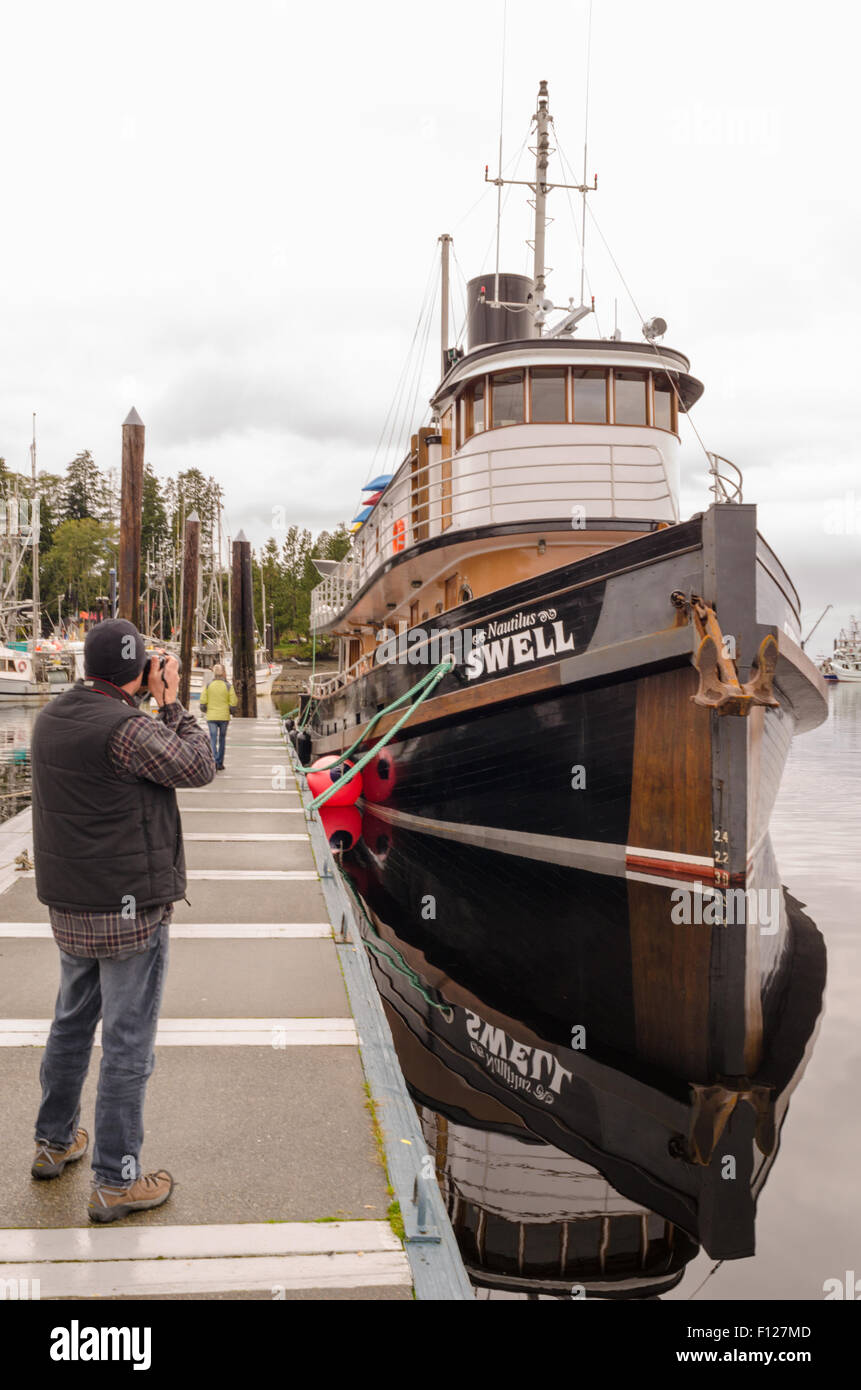 Nautilus Swell, scuba live aboard boat at dock in Port Hardy, British