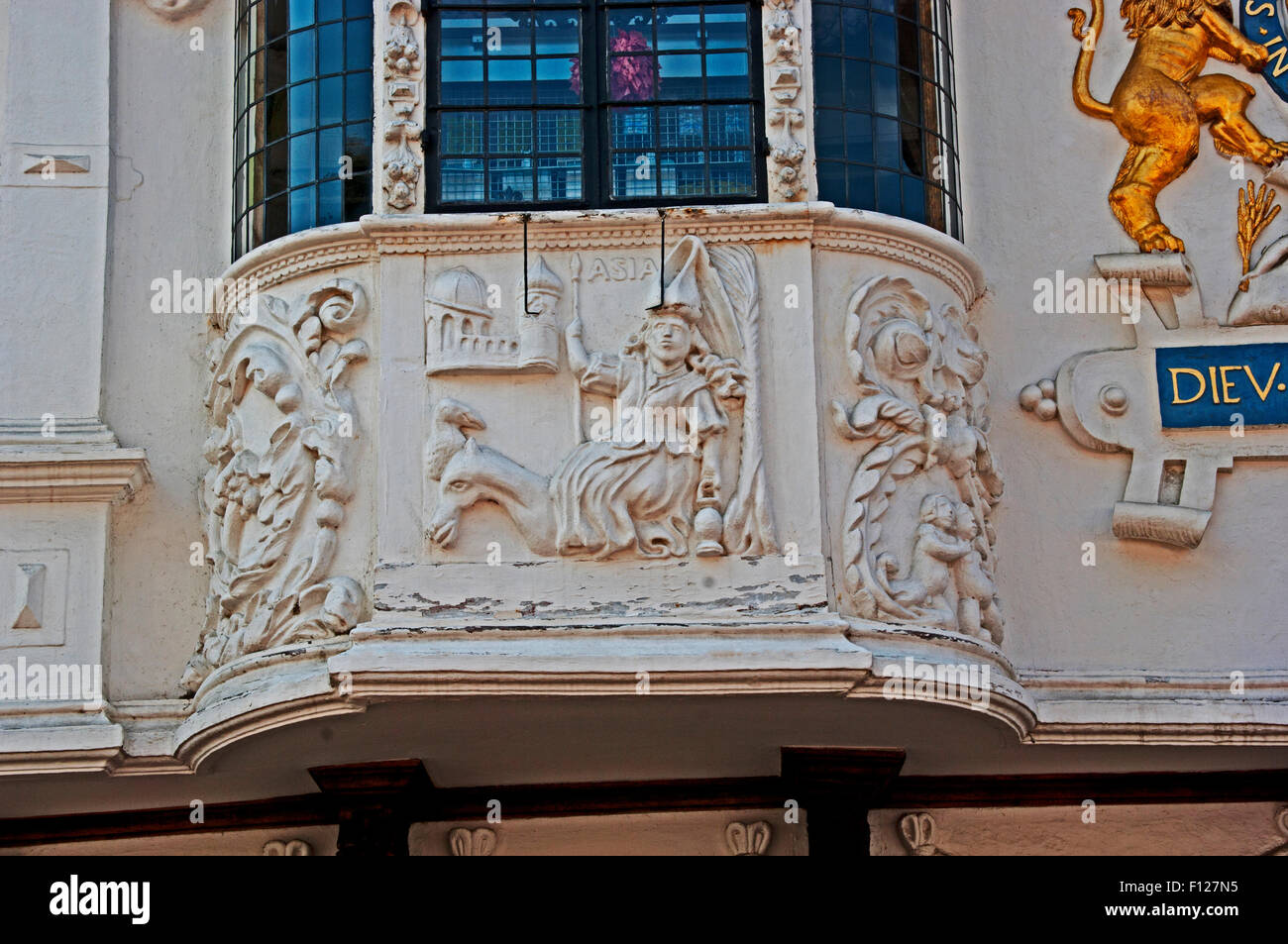 Ipswich, Pargeting on Ancient House Stock Photo Alamy