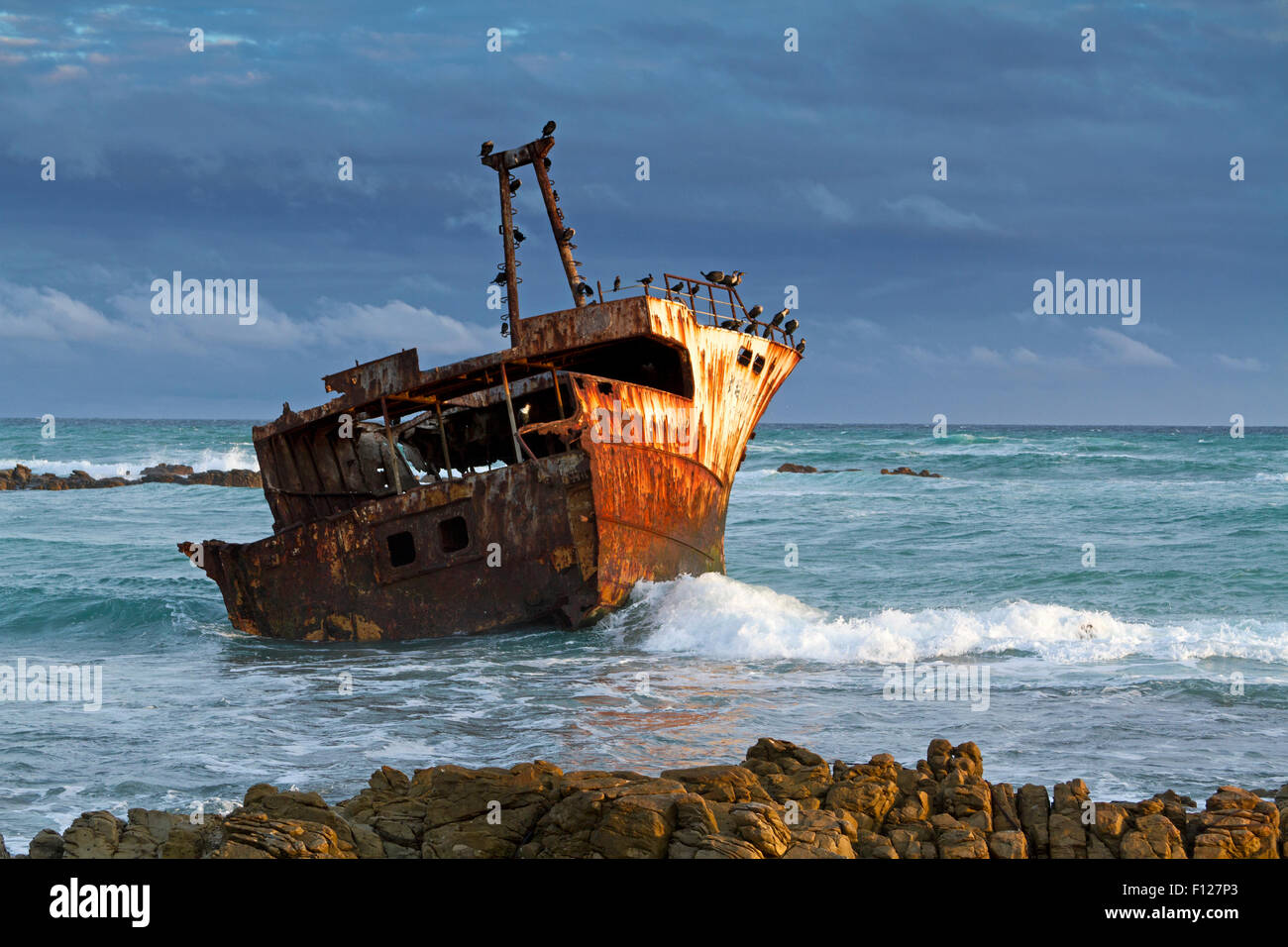 The Meisho Maru No 38 shipwreck at Cape Agulhus, Western Cape, South Africa Stock Photo