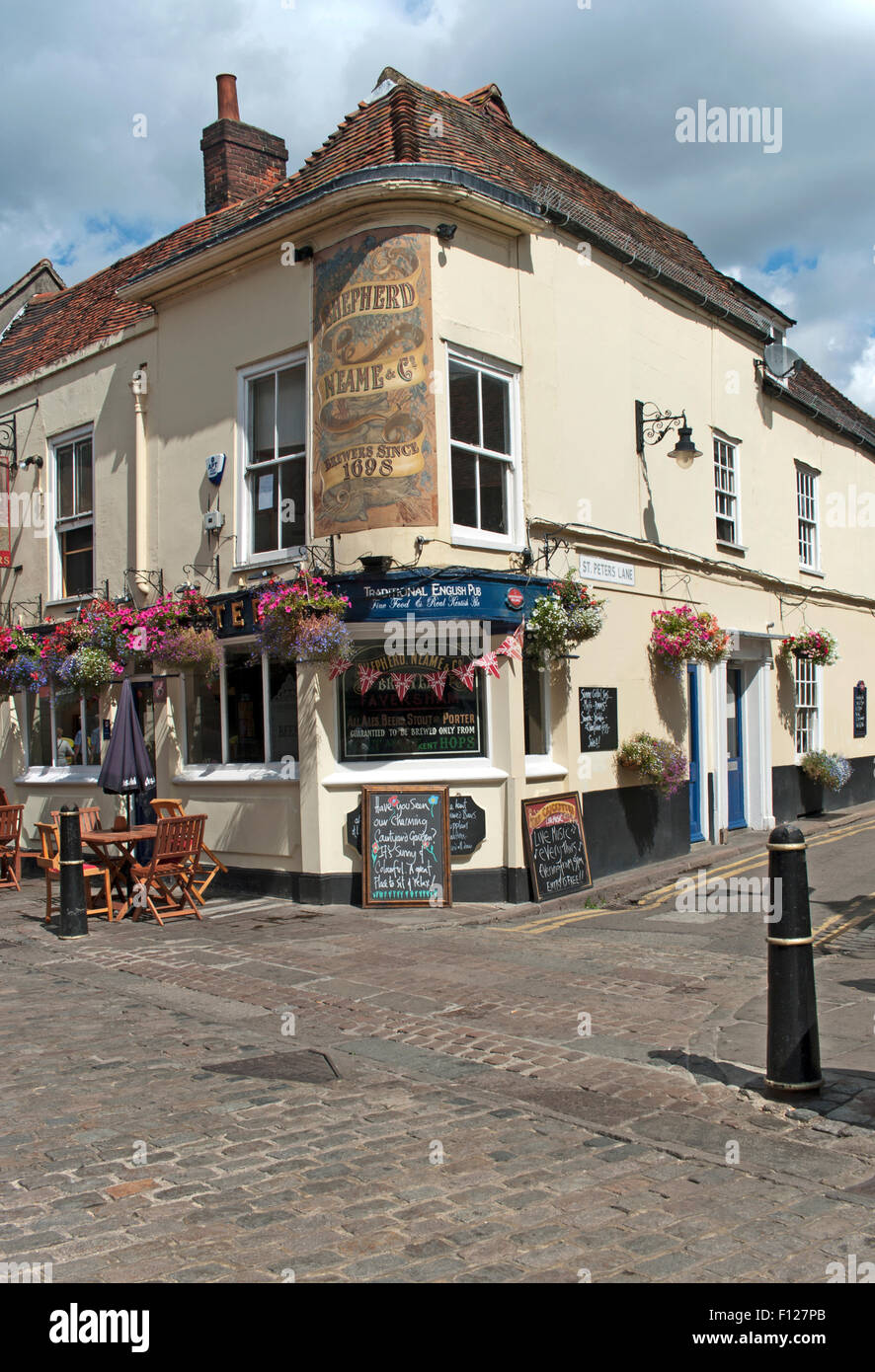 Canterbury, Shepered Neame Cricketers Pub, Kent, England, Stock Photo