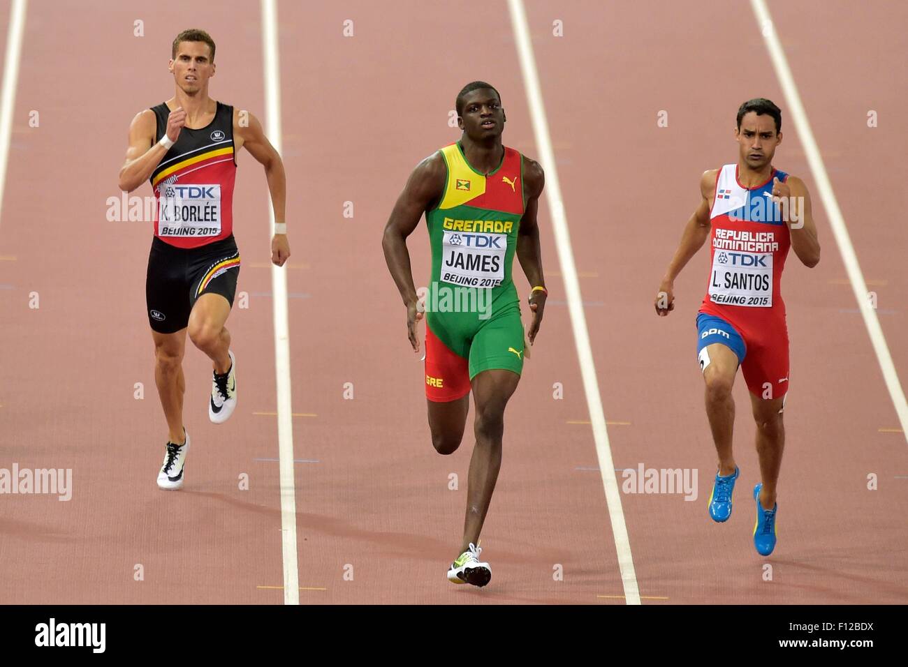 Beijing, China. 24th Aug, 2015. 15th International Association of Athletics Federations (IAAF) Athletics World Championships in Beijing, China. Kevin Borlee in action during the semi final of the 400m men race Credit:  Action Plus Sports/Alamy Live News Stock Photo