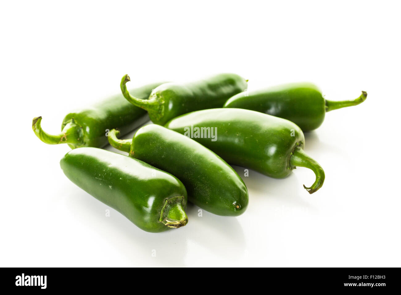 Jalapeno peppers on a white background Stock Photo Alamy