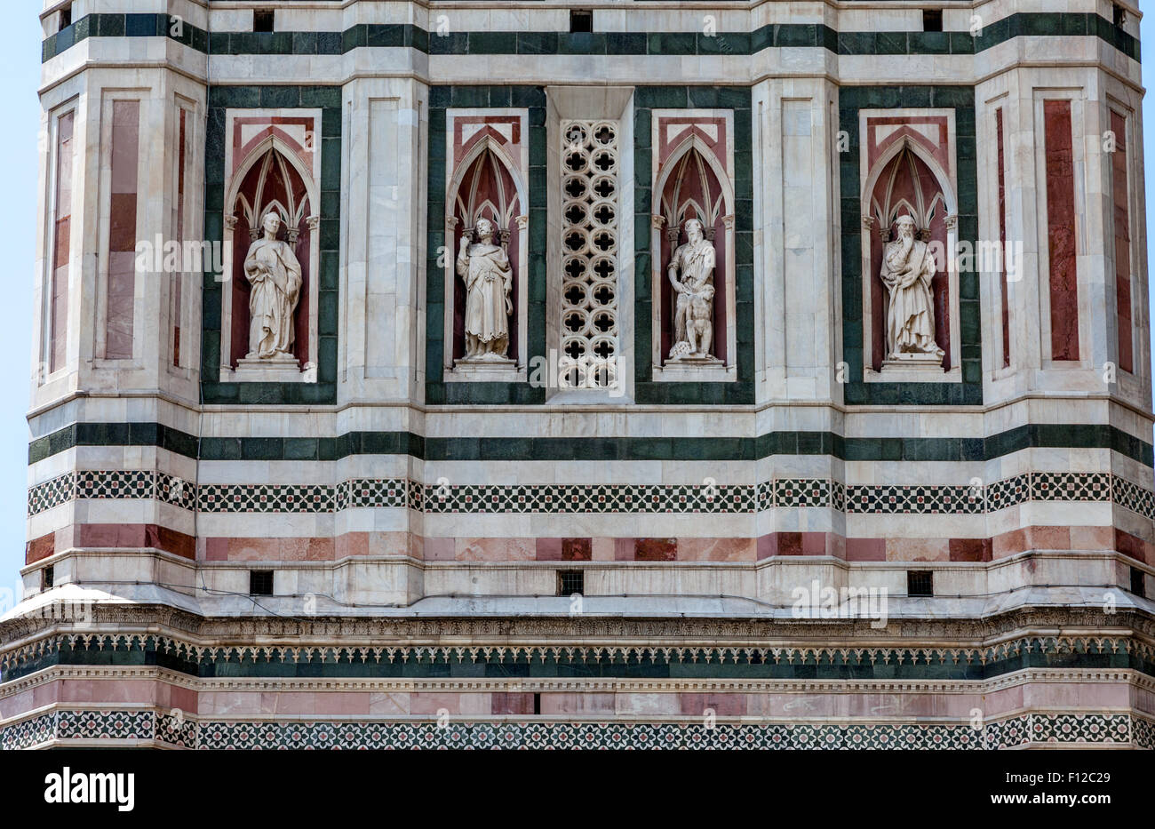 Italy Florence Giotto's Campanile Piazza Duomo Stock Photo