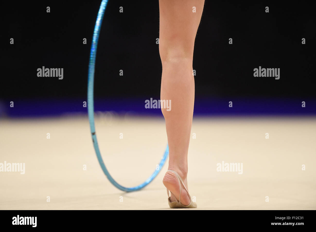 Rhythmic gymnast with hoop, Contortion with hula hoop Spiral