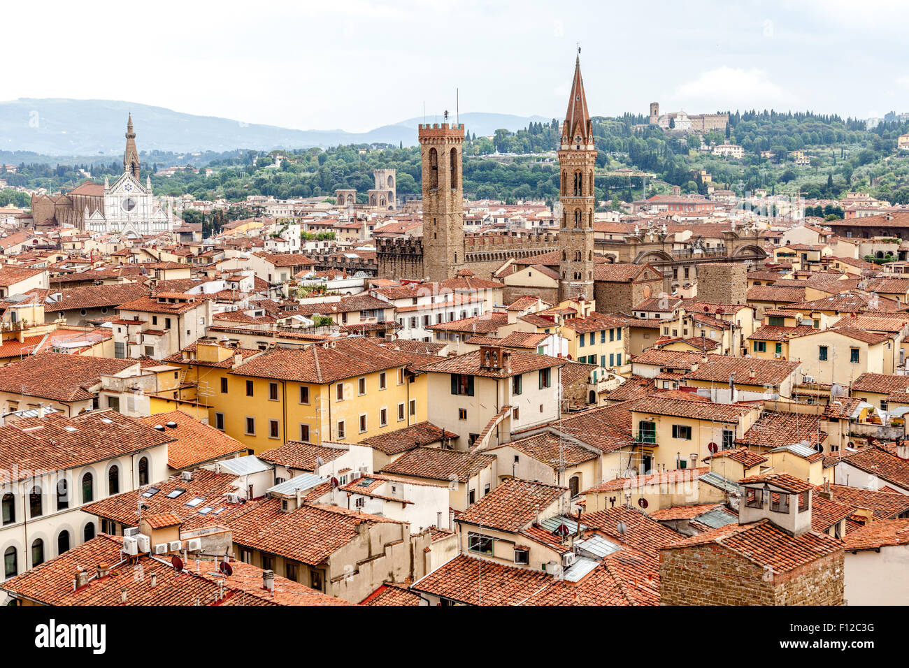 Rooftop view over Florence Italy Stock Photo