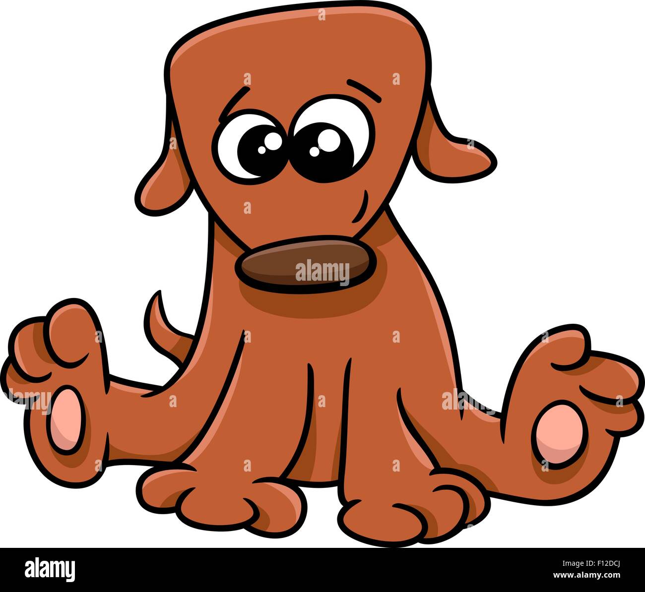 Cartoon Illustration of Funny Little Dog or Puppy Stock Vector Image ...