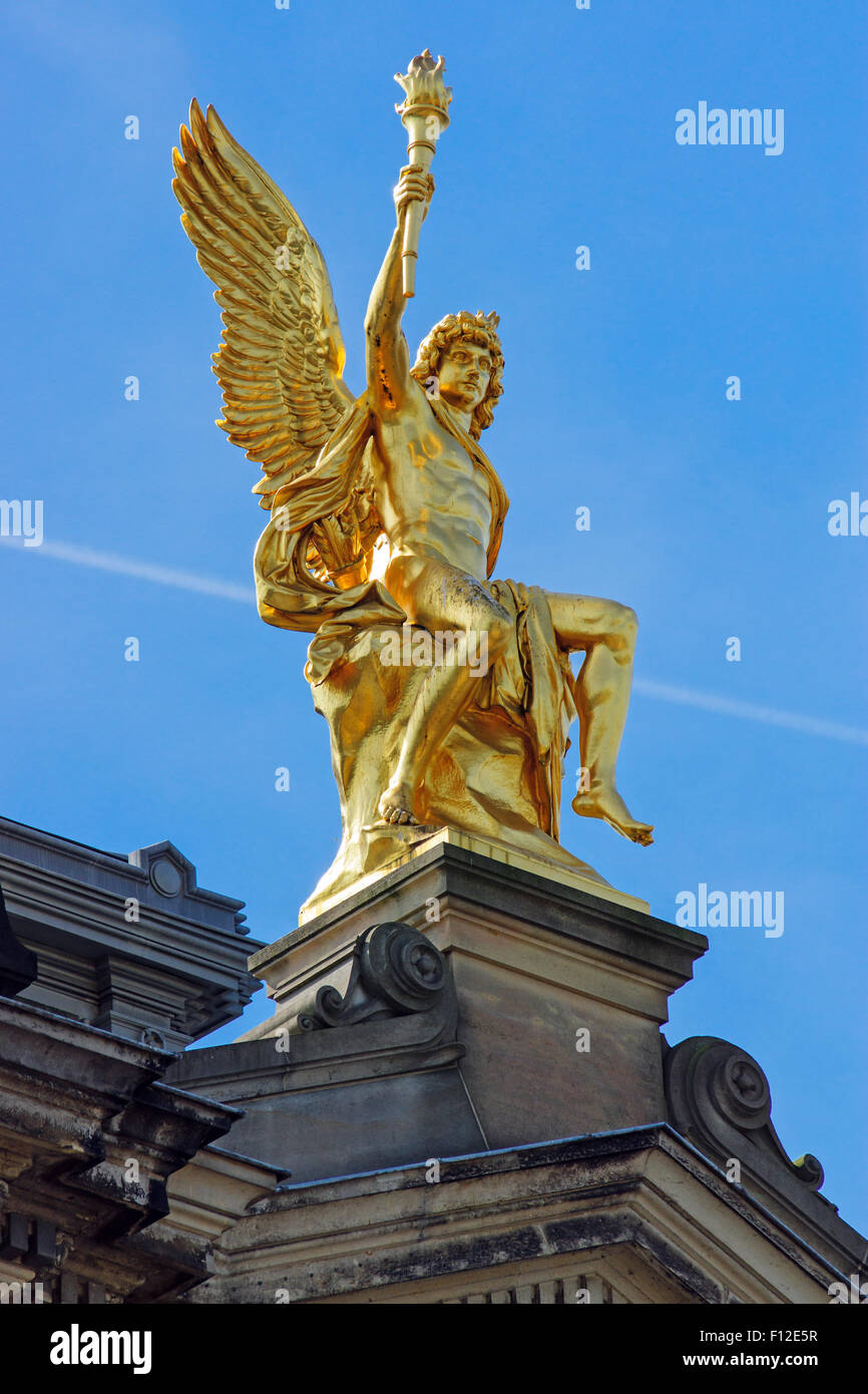 A golden sculpture seen in Dresden, Germany Stock Photo