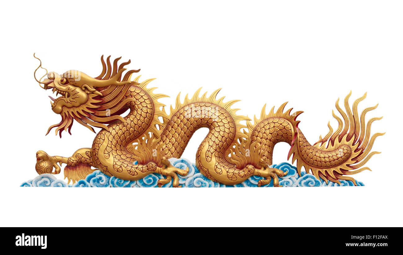 golden Dragon on white background Stock Photo Alamy