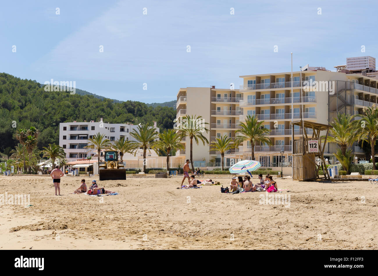 Cala San Vicente Beach, Ibiza, Spain Stock Photo