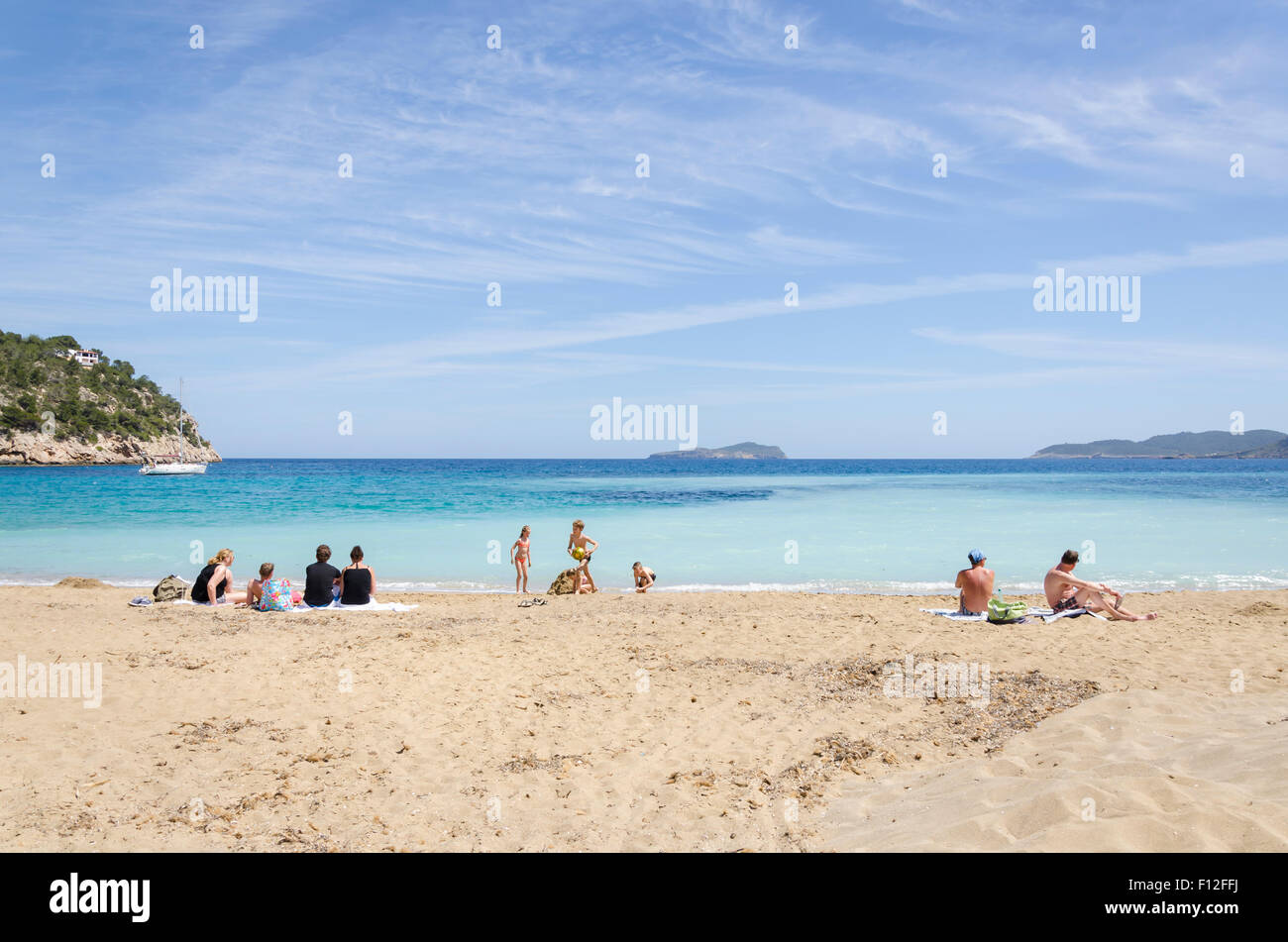 Cala San Vicente Beach, Ibiza, Spain Stock Photo