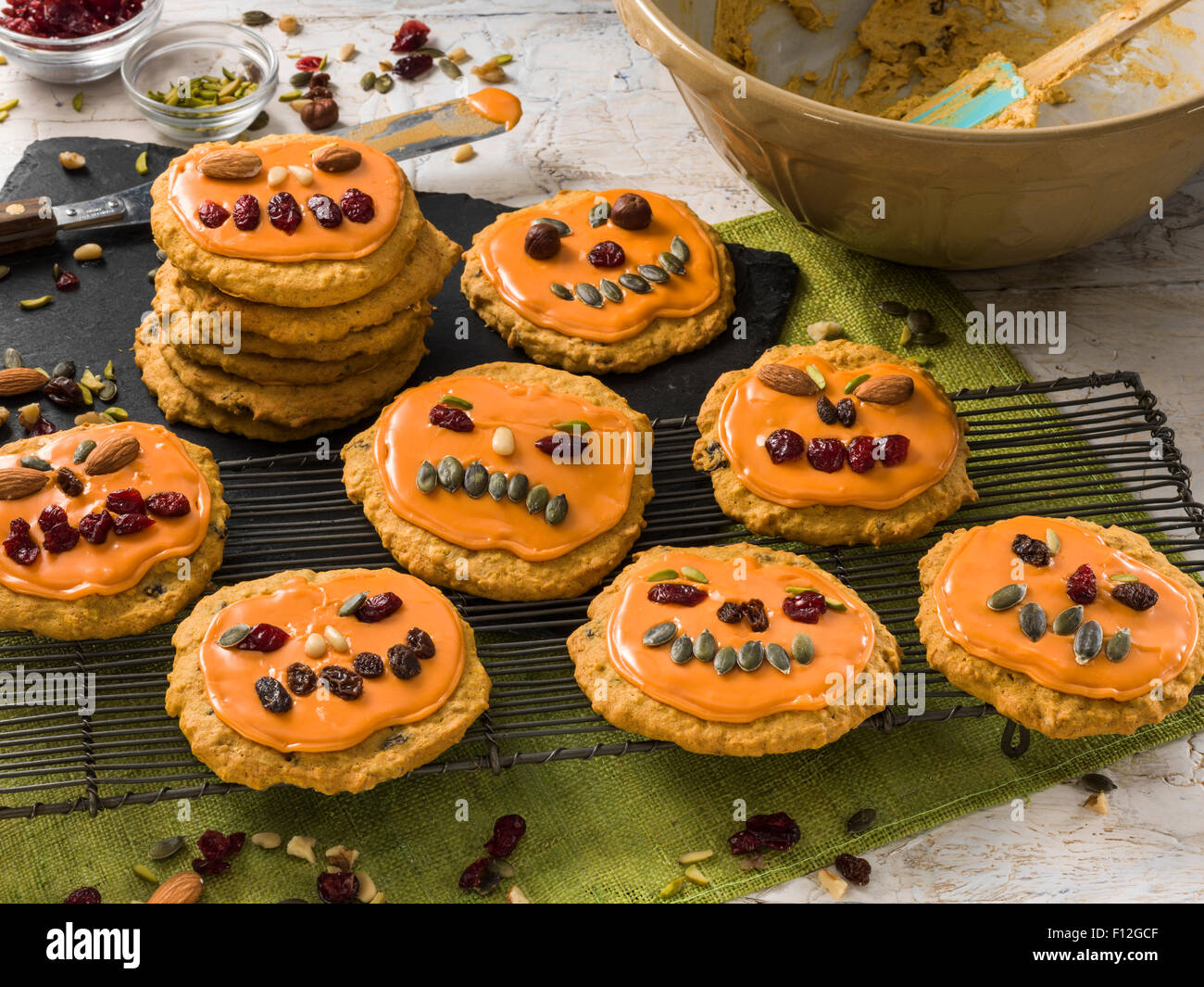 Pumpkin cookies Stock Photo