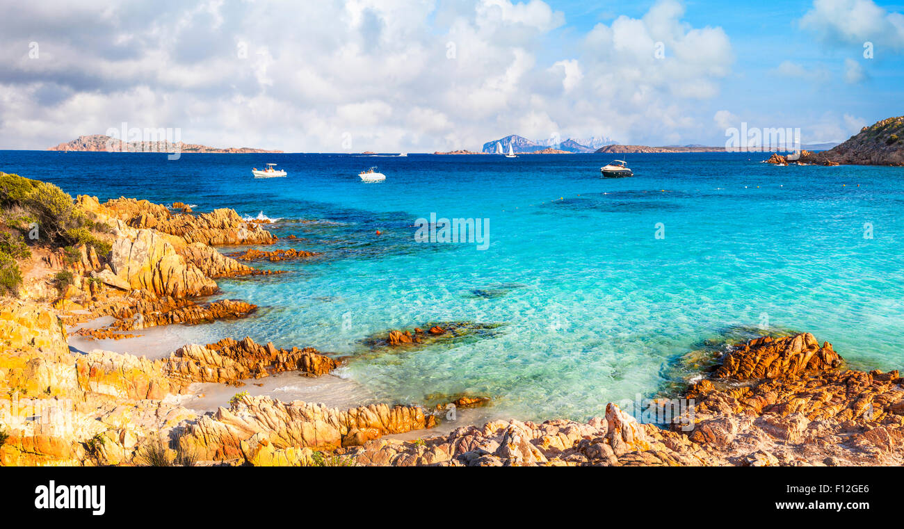 Turquoise crystal sea of Sardegna island. Italy Stock Photo
