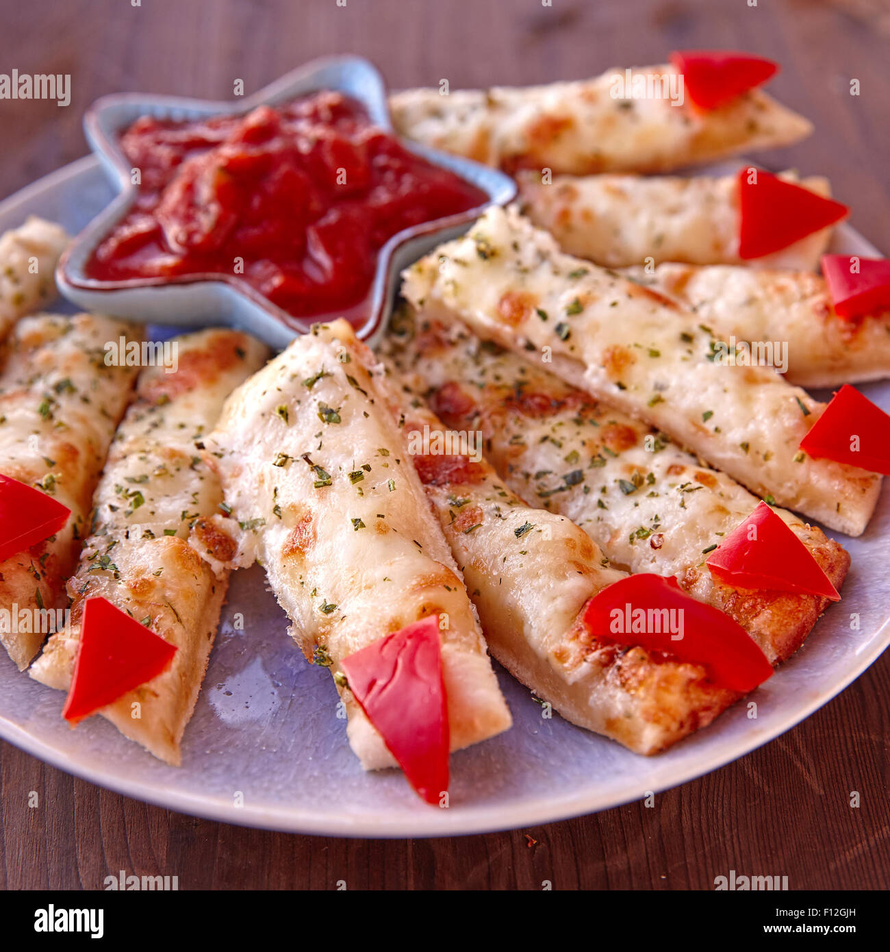 Cheesy Breadsticks Witch Fingers Stock Photo