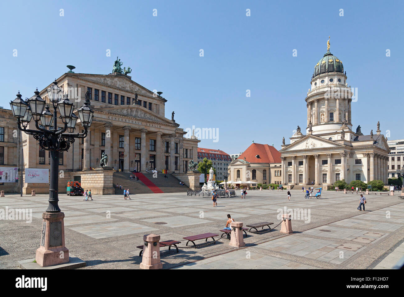 concert house and French Cathedral, Gendarmenmarkt, Berlin, Germany Stock Photo
