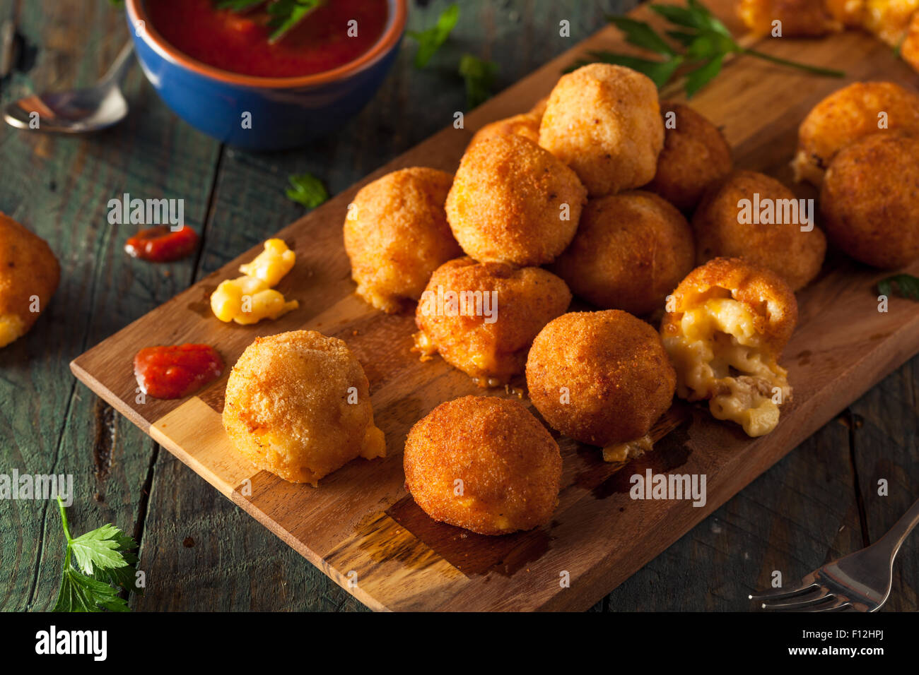 Fried Mac and Cheese Bites with Dipping Sauce Stock Photo Alamy