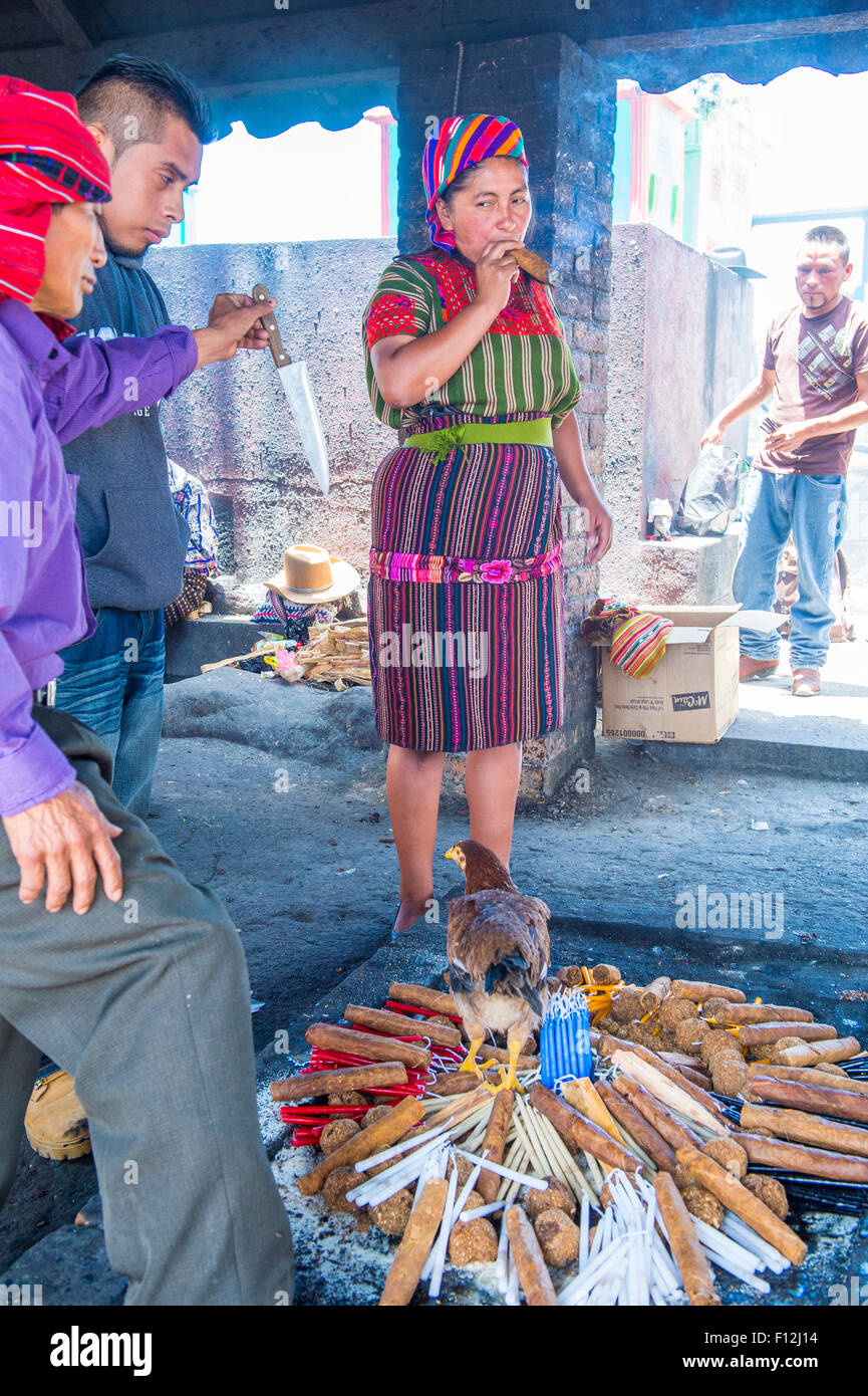 Guatemalan People Take Part In A Traditional Mayan Ceremony In Chichicastenango Guatemala