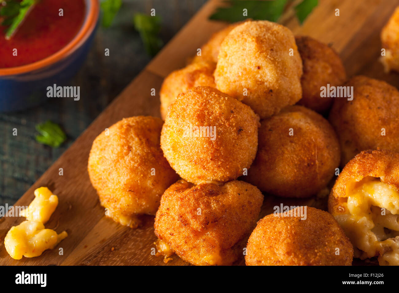 Fried Mac and Cheese Bites with Dipping Sauce Stock Photo Alamy