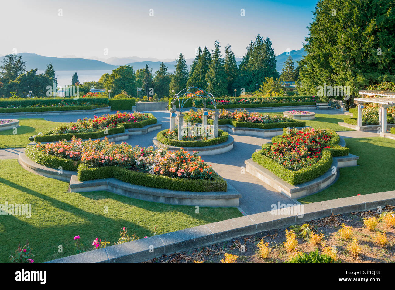 The Rose Garden, University of BC, Vancouver, British Columbia, Canada Stock Photo