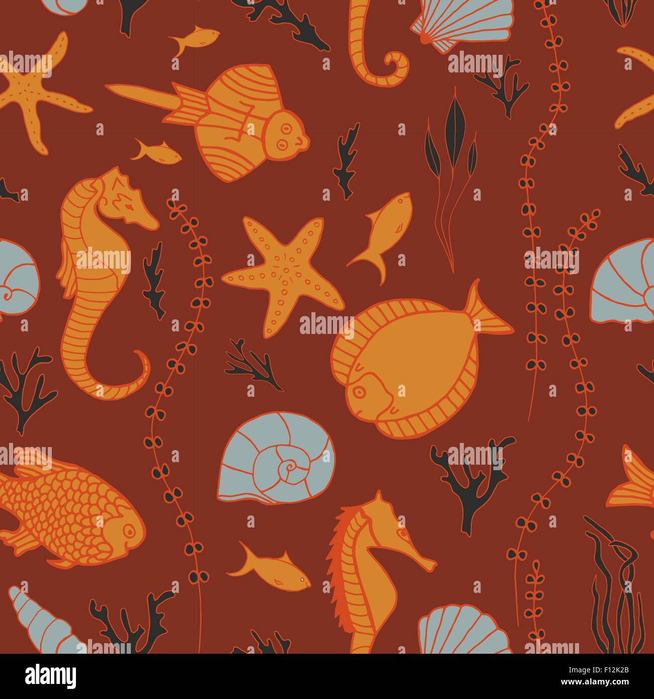 Samlesh Pattern Fish Seamless pattern with hand drawn fishes Stock Vector Image & Art - Alamy