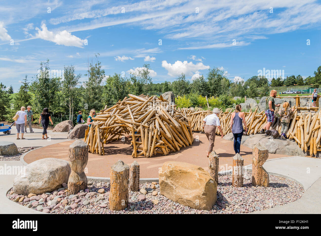 Beaver lodge themed play area, Edmonton Valley Zoo, Edmonton, Alberta