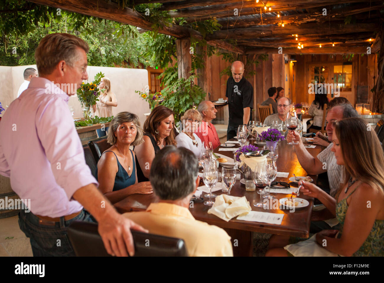 Members’ Dinner at Roblar Winery, Santa Ynez Valley, California Stock Photo