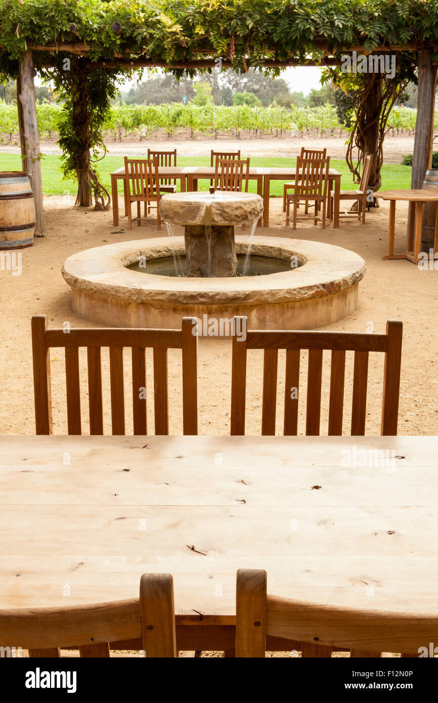 patio and arbor, Roblar Winery, Santa Ynez Valley, California Stock