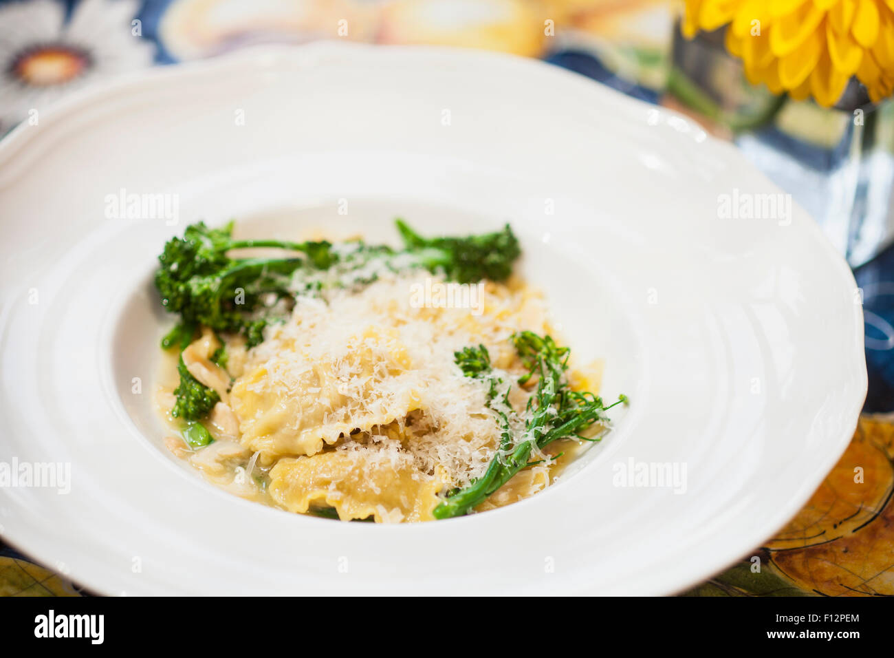Italian sausage ravioli with sage and broccolini, Bella Vista ...