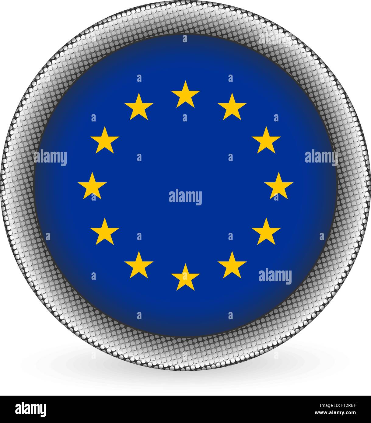 European union flag button on a white background. Vector illustration ...