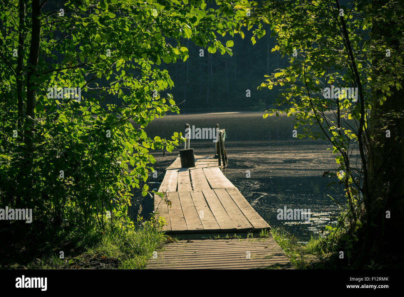 sauna dock in small lake at national park Stock Photo - Alamy