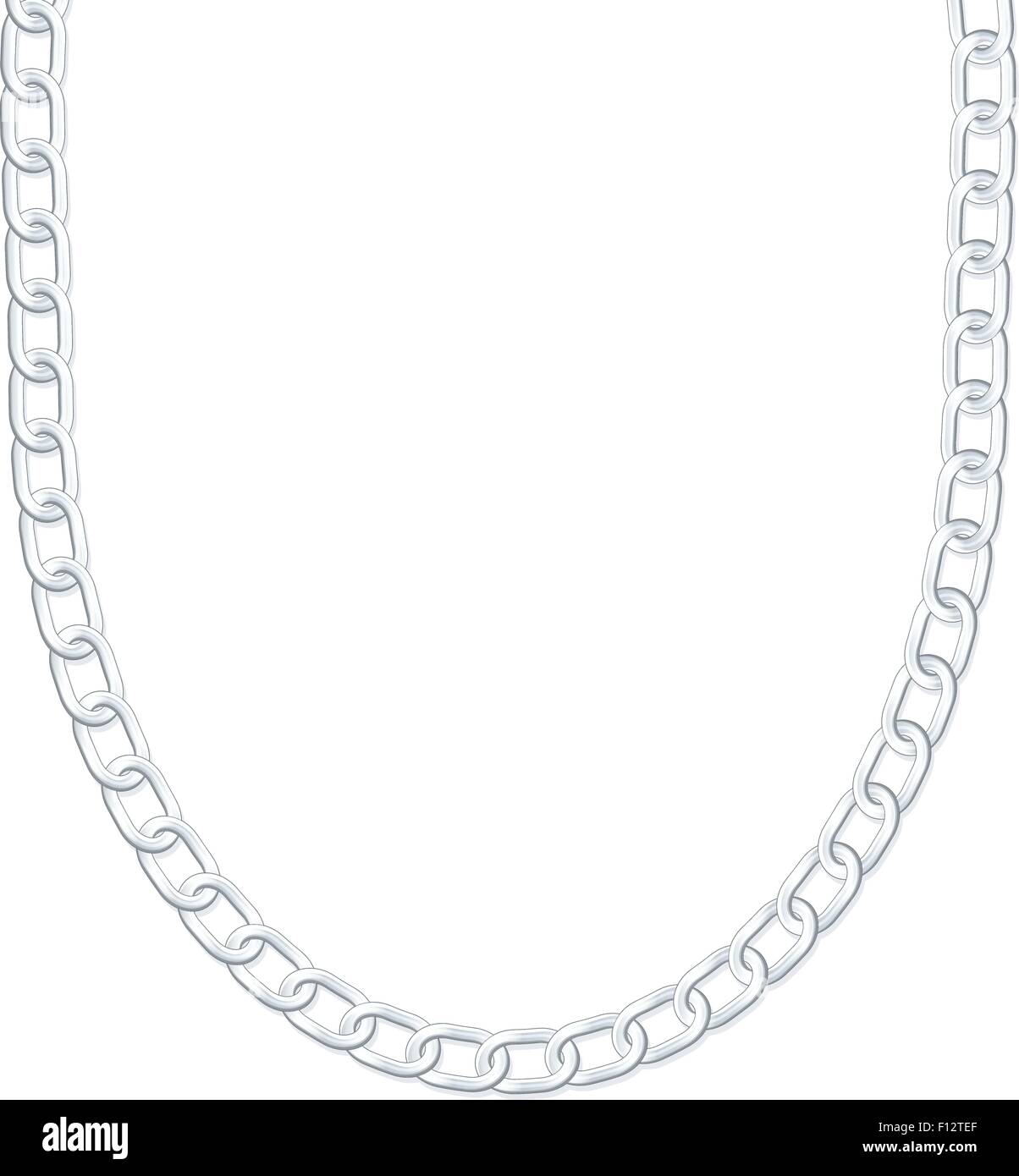 Silver necklace on white background. Vector illustration Stock Vector
