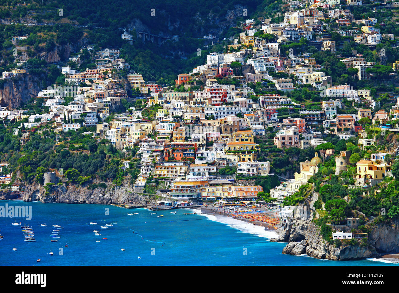 Pictorial Positano- beautiful Amalfi coast of Italy Stock Photo